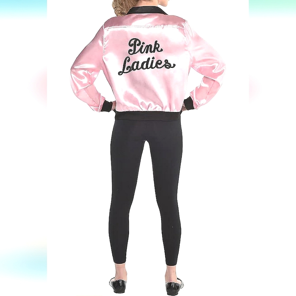 Grease Pink Ladies Satin Jacket 50s Halloween Costume Classic Party Retro School